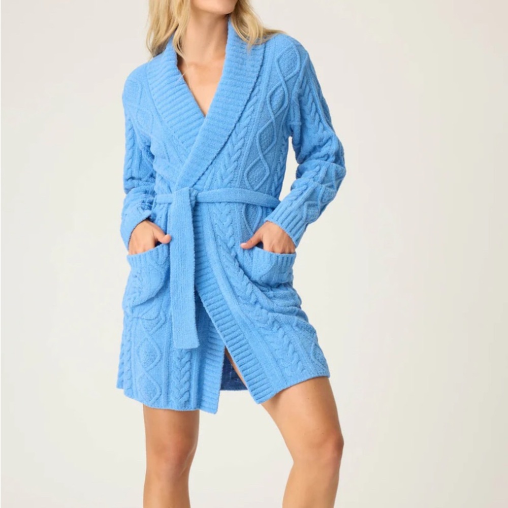 Cozy Cable Knit Robe Cardigan - Blue (Sea) Style: RUCKR
